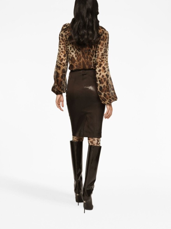 Shop Dolce & Gabbana Leopard-print Silk Blouse In Black