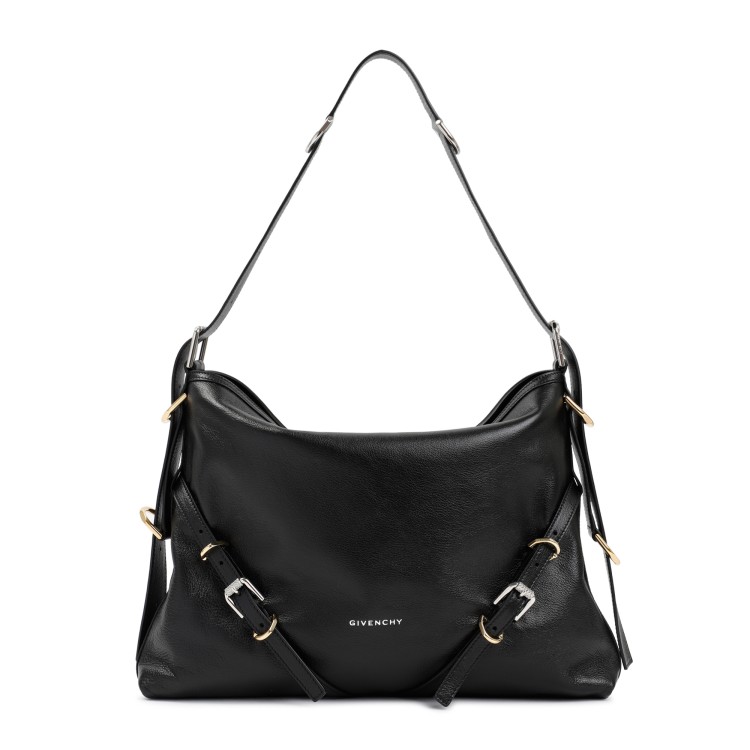 Shop Givenchy Black Leather Voyou Medium Bag