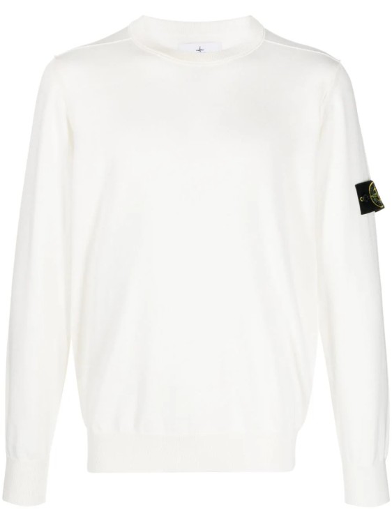 Shop Stone Island White Sweater