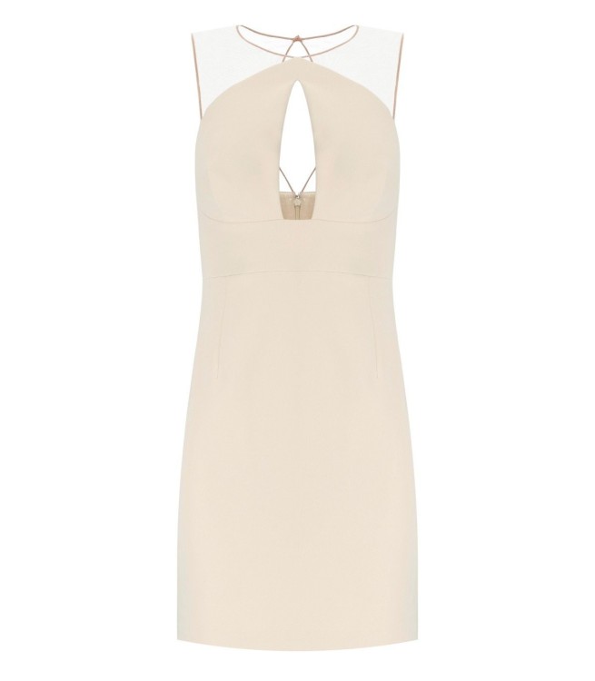 ELISABETTA FRANCHI BUTTER DRESS WITH TULLE