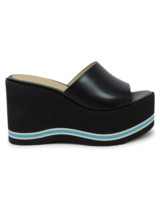 Paloma Barceló Paloma Barcelo Leather Leto Wedge Sandals In Black