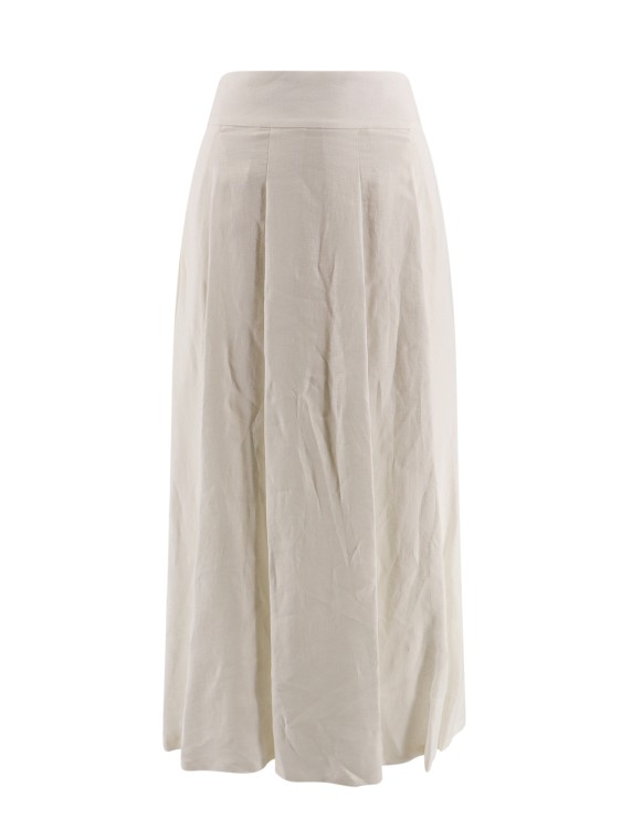 Shop Lavi Long Linen Skirt In Neutrals