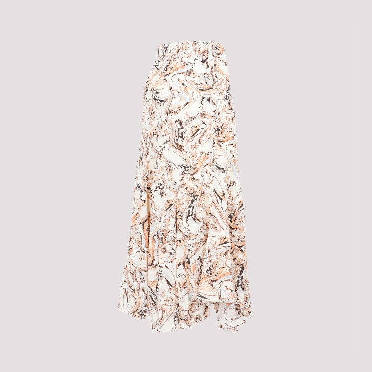 Shop Isabel Marant Beige Silk Toscane Skirt In Neutrals