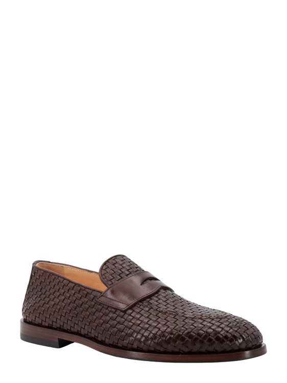 Shop Brunello Cucinelli Braided Leather Loafer In Black
