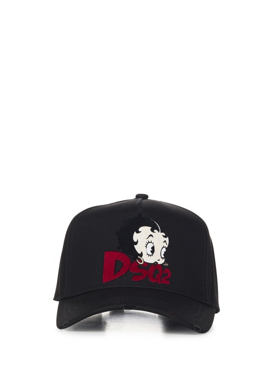 Shop Dsquared2 Black Cotton Gabardine Baseball Hat