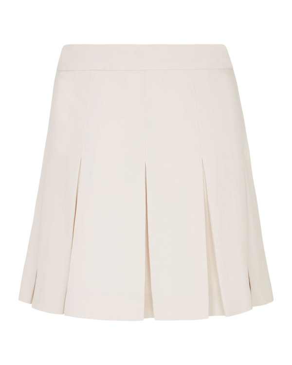 Serena Bute Pleated Mini Skirt - Ecru In White