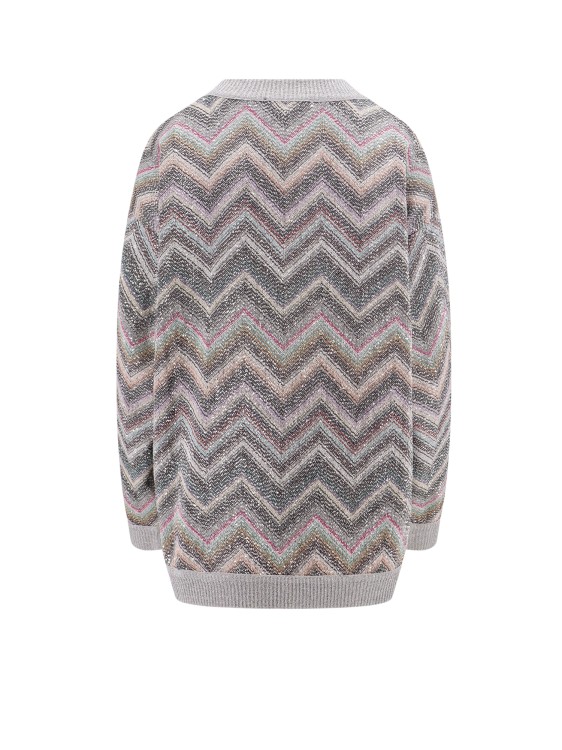 Shop Missoni Oversized Sweater With Zig Zag Pattern In Grey