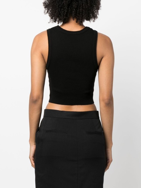 Shop Agolde Ribbed-knit Sleeveless Top In Black