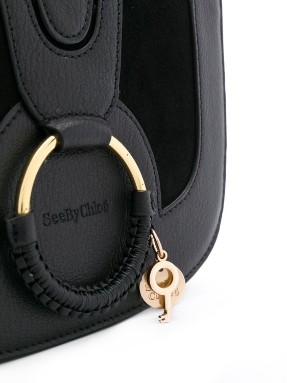 Shop See By Chloé Black Cotton/leather Hana Crossbody Bag In Grey