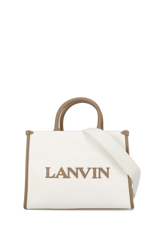 Shop Lanvin Cotton And Linen Shopping Bag In White