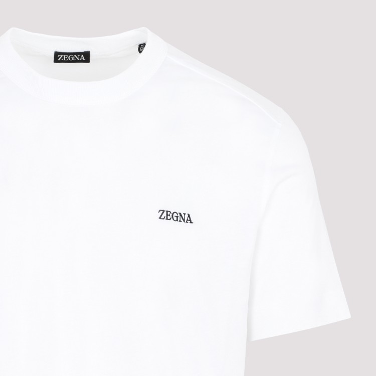 Shop Zegna White Cotton Logo T-shirt
