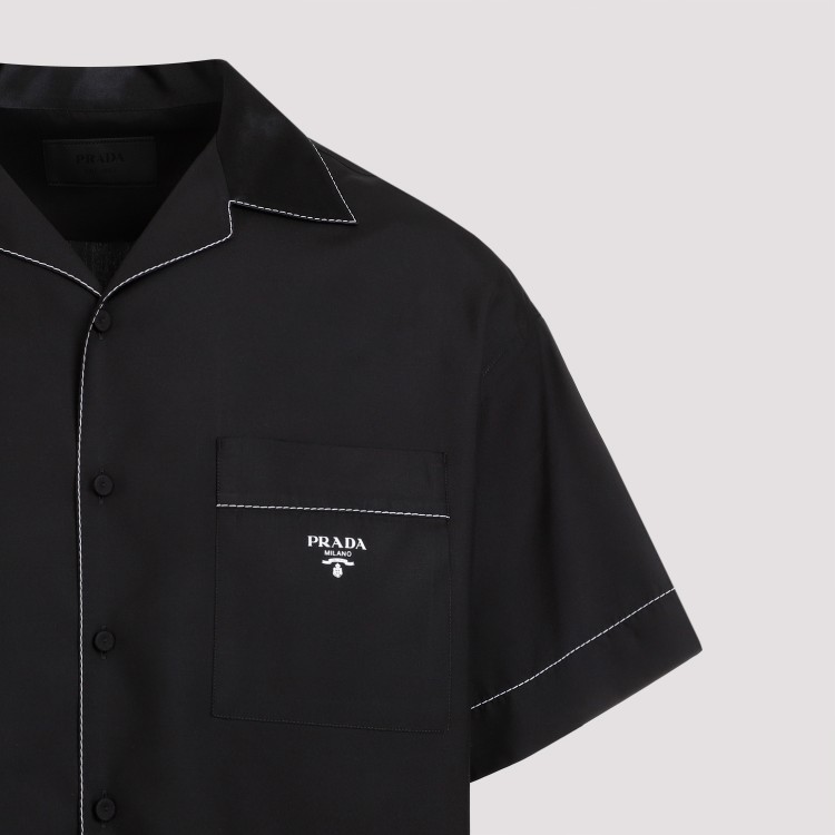 Shop Prada Black Silk Shirt