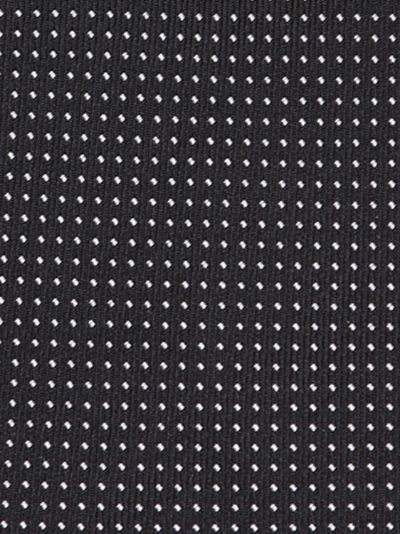 Shop Brioni Black/white Polka Dot Silk Tie