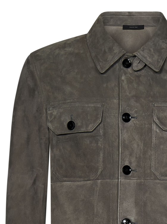 Shop Tom Ford Pale Grey Light Suede Outershirt