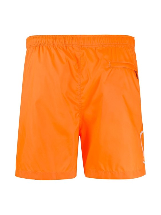 Shop Valentino Orange Logo Print Swim Shorts