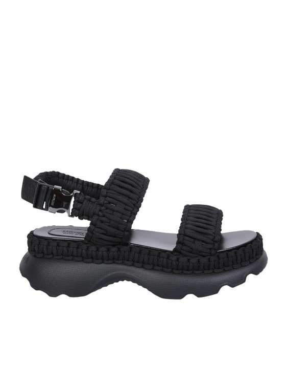 Shop Moncler Black Belay Sandals