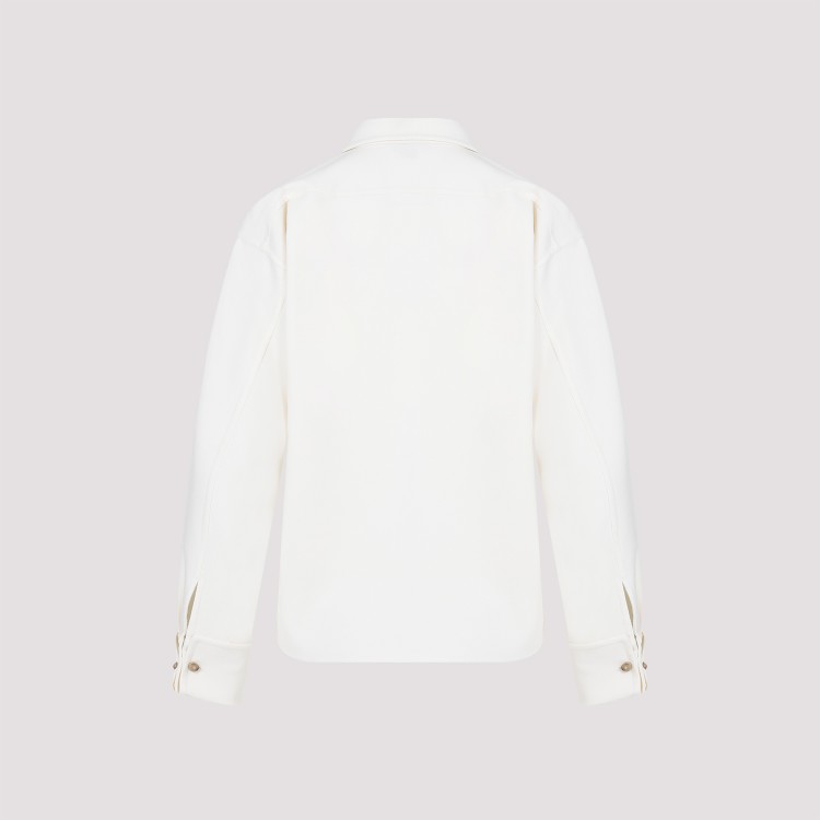 Shop Max Mara Tirolo White Virgin Wool Shirt Jacket