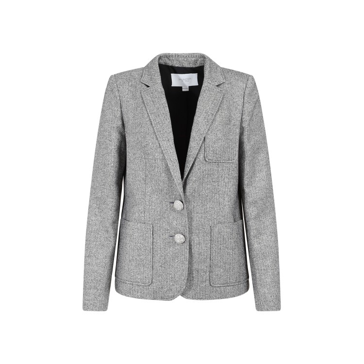 Shop Giambattista Valli Ivory Black Cotton Jacket In Grey