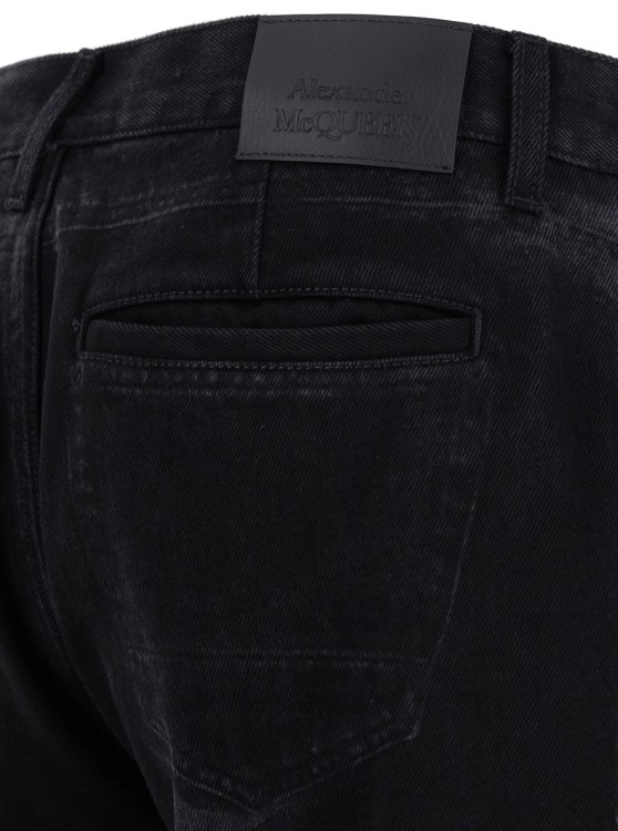 Shop Alexander Mcqueen Black Jeans With Straight Leg In Denim