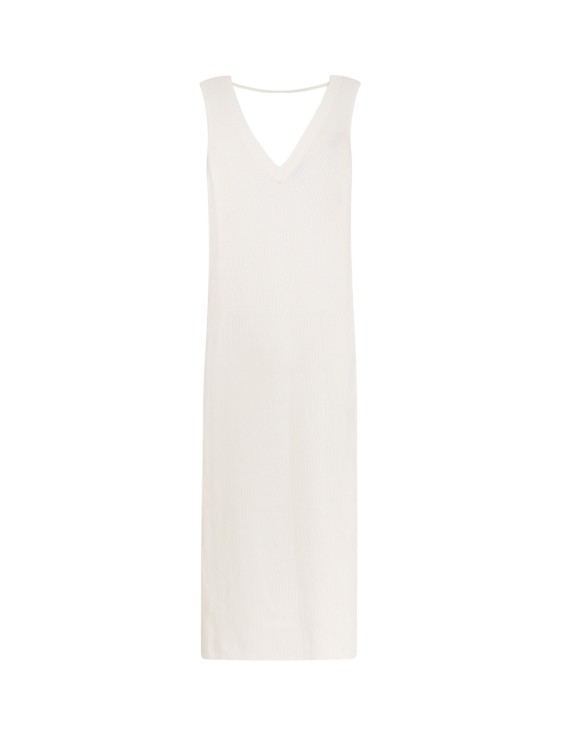 Shop Brunello Cucinelli Ribbed Cotton Dress In White