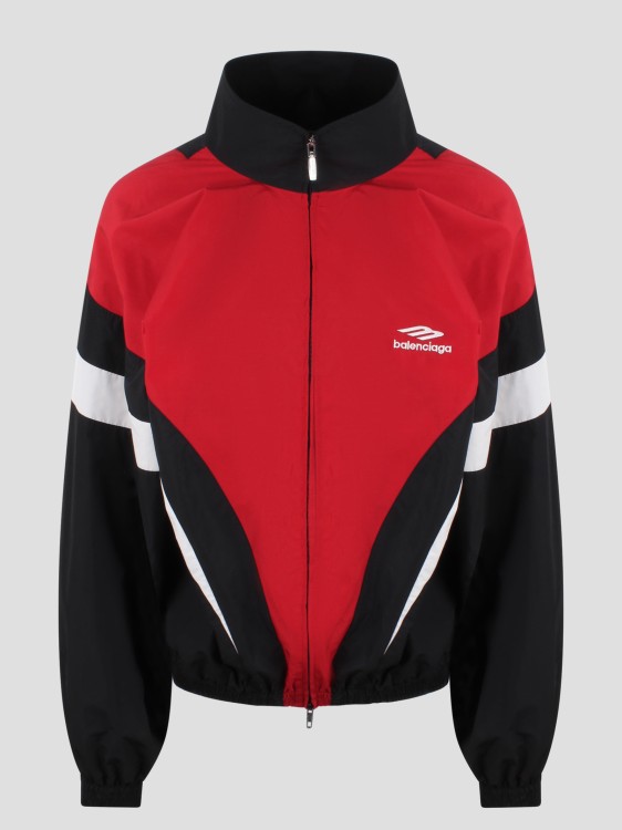 Shop Balenciaga 3b Sports Icon Off Shoulder Tracksuit Jacket In Black
