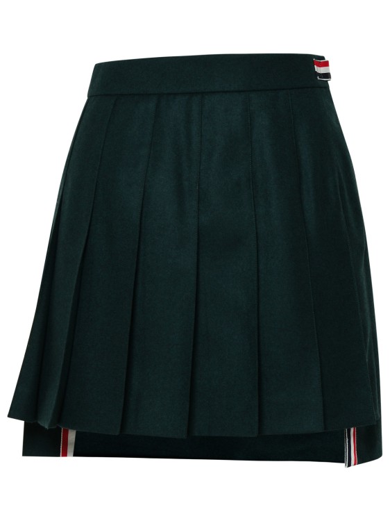 Thom Browne Black Pleated Skirt In Green