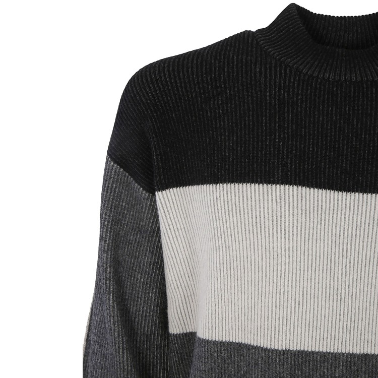 Shop Zegna Logo Round Neck Sweater In Grey