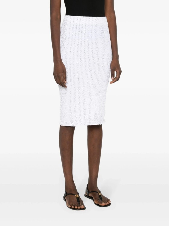 Shop Fabiana Filippi White Sequin-embellished Skirt
