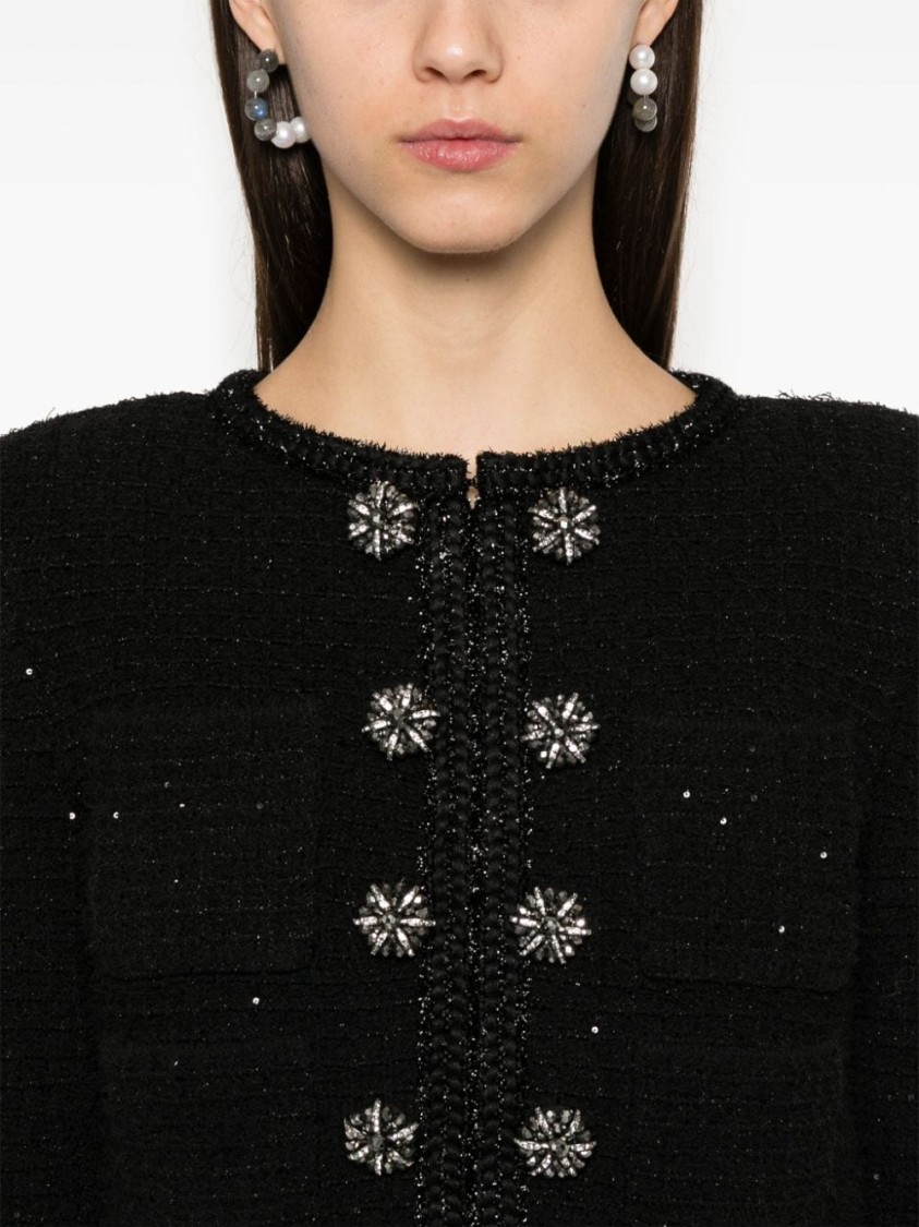 Self-portrait Self Portrait Women's Short Jacket With Sequins In Black