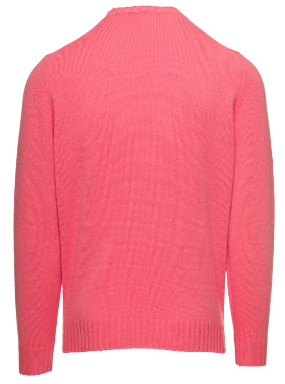 Shop Gaudenzi Salmon Pink Crewneck Sweater In Cashmere In Burgundy