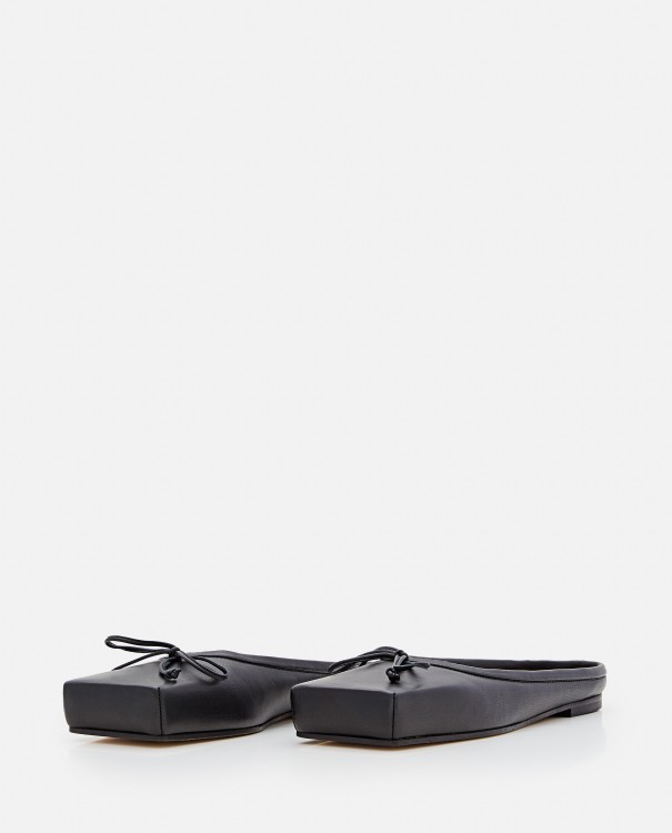Jacquemus Les Mules Plates Leather Ballet Flat In Black