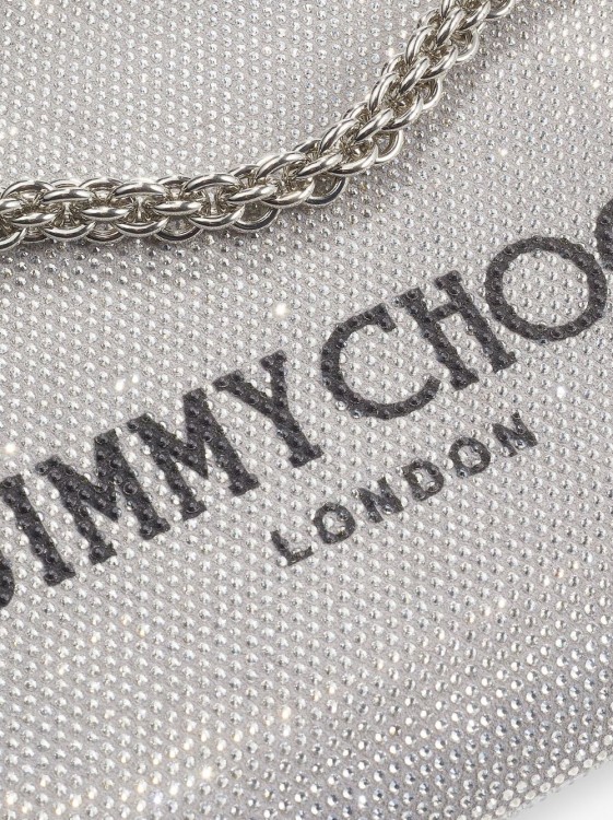 Shop Jimmy Choo Callie Crystal-embellished Shoulder Bag In White