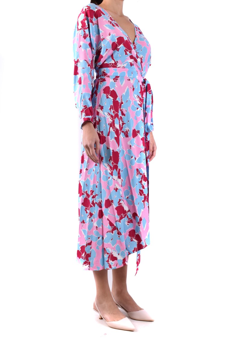 Diane Von Furstenberg Elosie Two Floral Long Sleeve Midi Dress In Multicolor