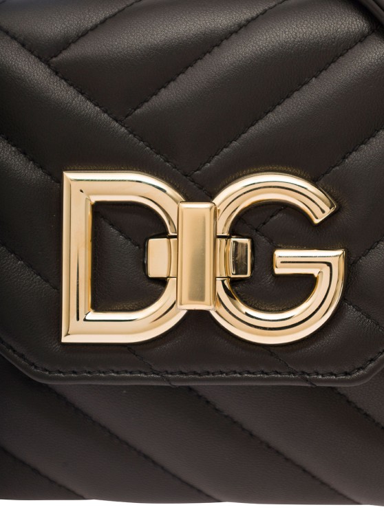 Lop' Small Black Bag With Dg Logo Fastening In Quilted Nappa Leather by  Dolce & Gabbana in Black color for Luxury Clothing