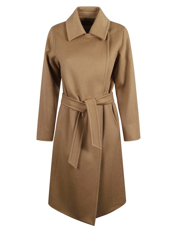 Max Mara Cashmere Belted Coat In Brown