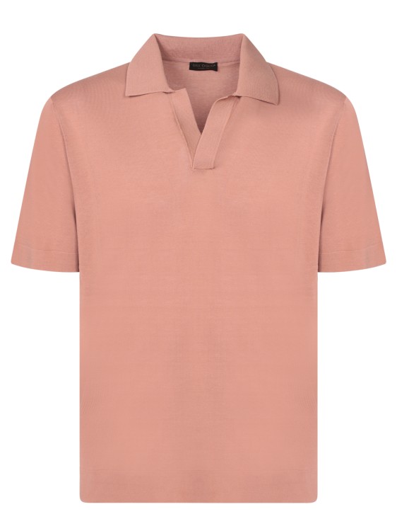 Shop Dell'oglio Antique Pink Crepe Polo Shirt