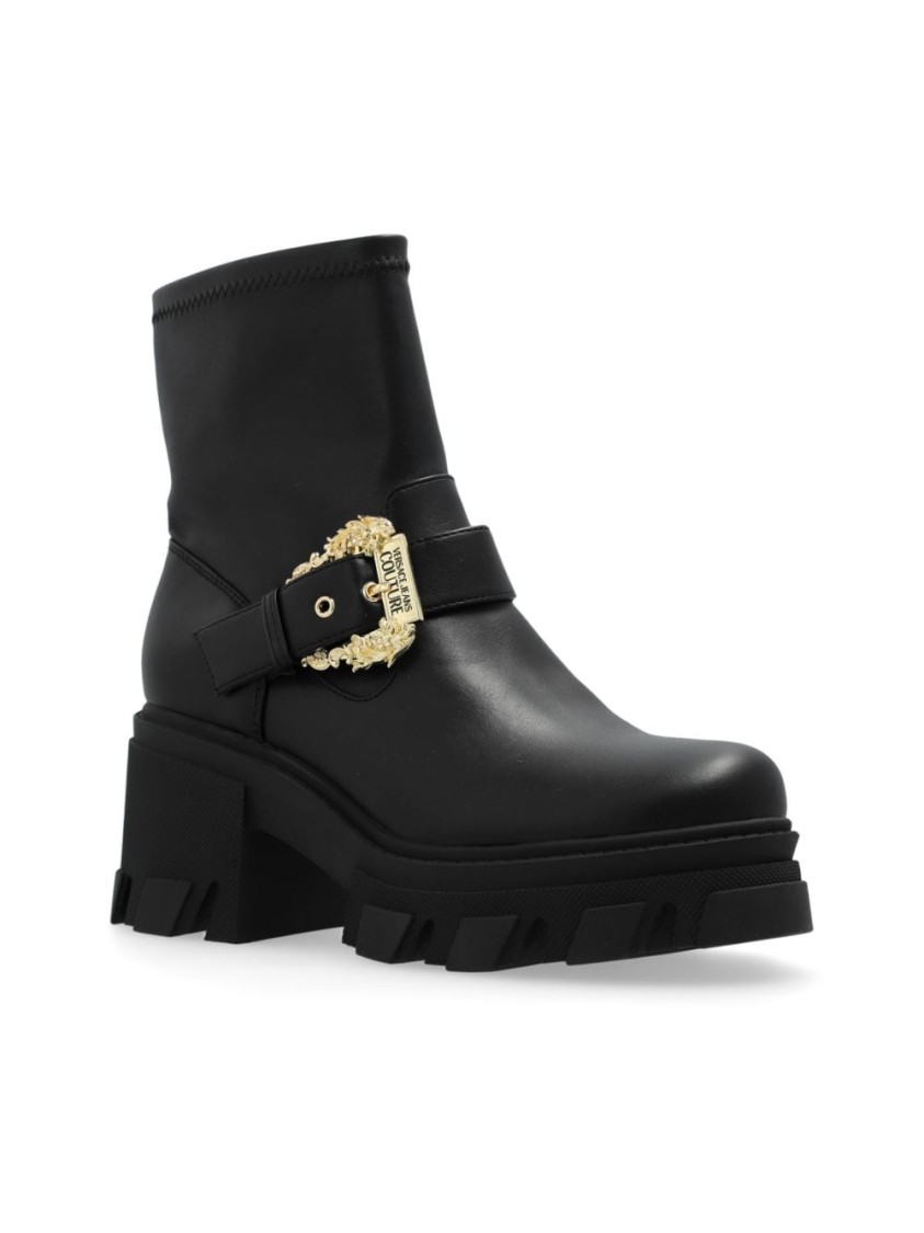 Versace Jeans Couture 'sophie' Block Heel Ankle Boots In Black