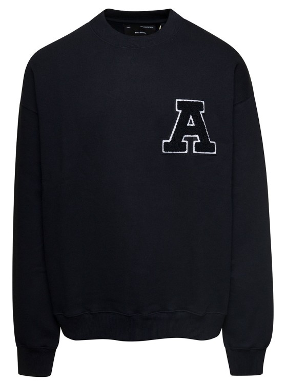 Shop Axel Arigato Team' Black Sweatshirt With Front Logo Patch In Cotton