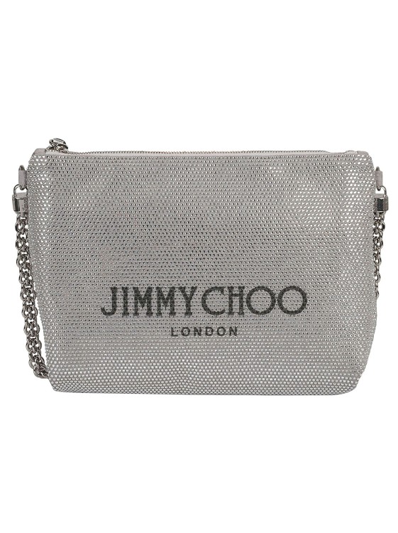 Shop Jimmy Choo Callie Crystal-embellished Shoulder Bag In White