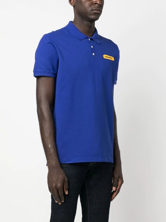 Shop Dsquared2 Logo Polo Shirt In Blue