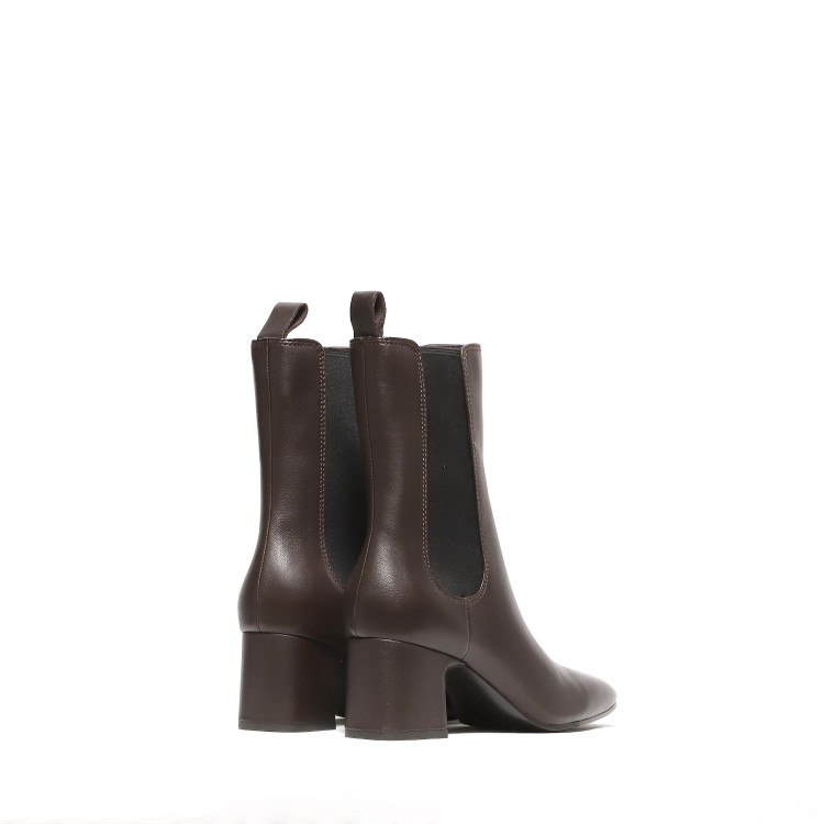 Shop Ash Ankle Boot In Soft Ebony Nappa With Side Elastic In Brown