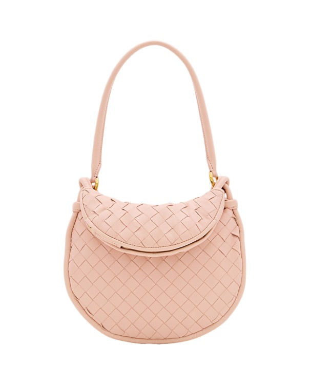 Shop Bottega Veneta Gemelli Small Leather Shoulder Bag In Pink