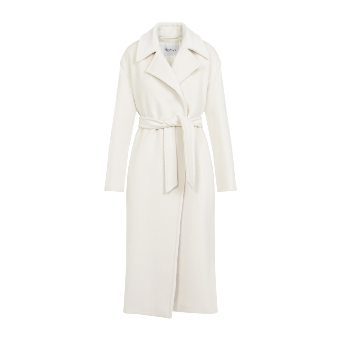 Max Mara White Alpaca Fragore Orsetto Biver Coat In White