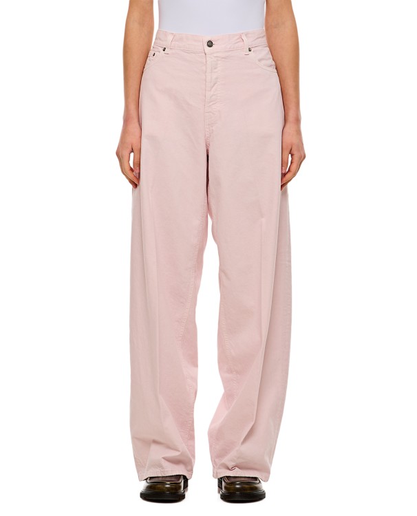 Haikure Bethany Twill 45 Baggy Denim Pants In Pink