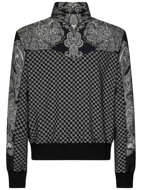 Shop Balmain Black Nylon Bomber Jacket In Grey