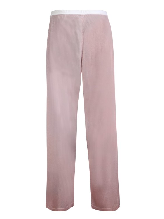 Maison Margiela Wide Leg Semi-sheer Trousers In Pink