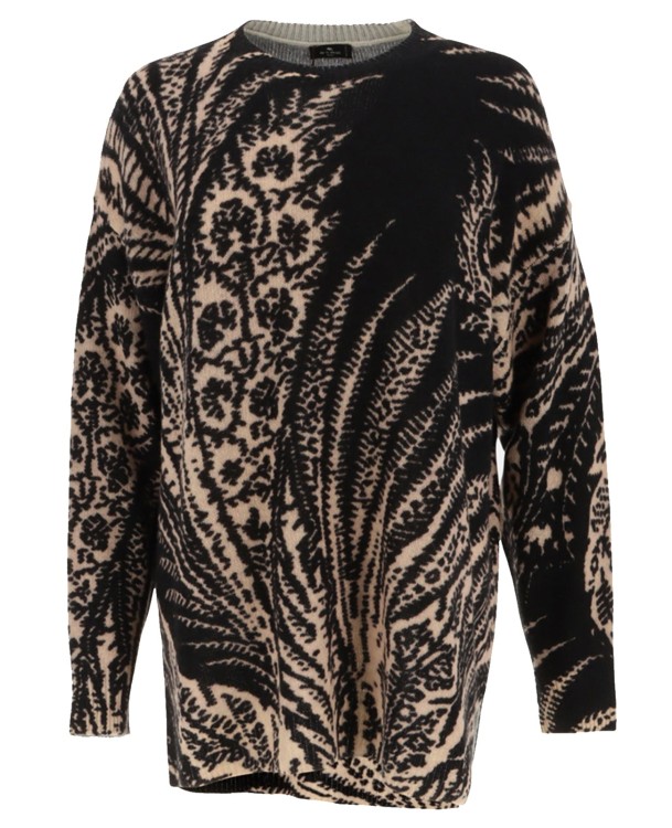 Shop Etro Wool Printed Sweater In Black