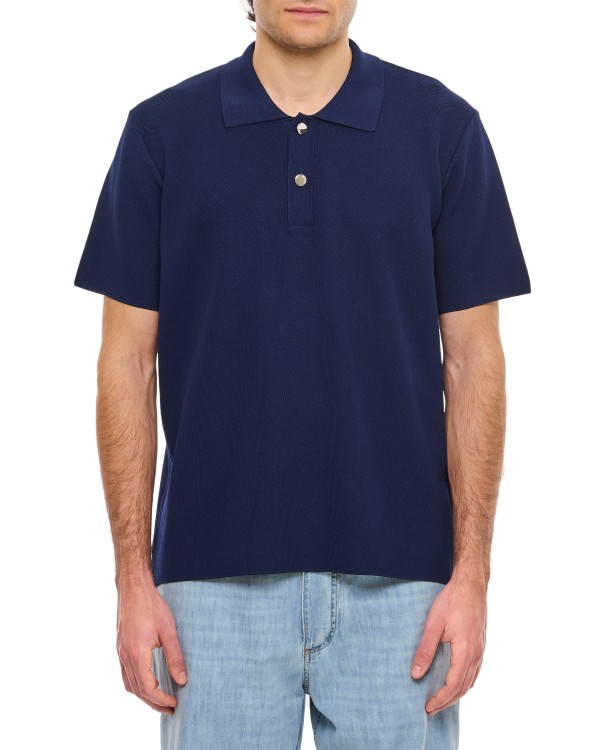 Jacquemus Knit Polo Shirt In Blue