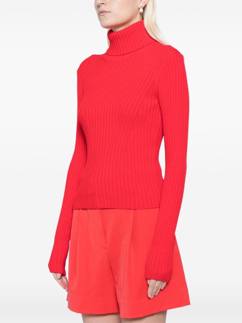 Shop Staud Cardinal Red Roll Neck Sweater