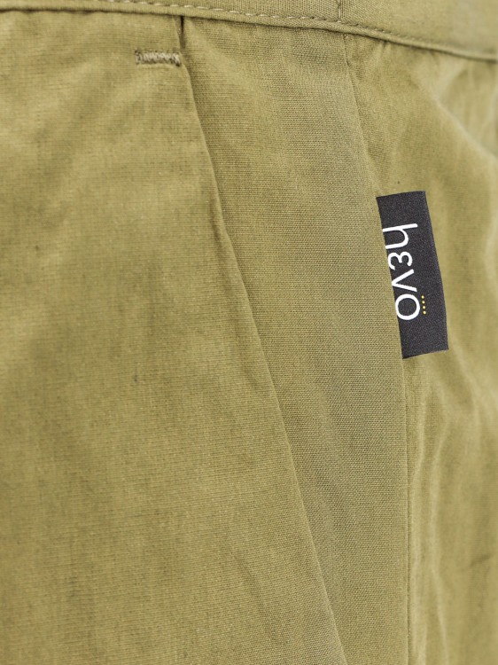 Shop Hevo Cotton And Metal Bermuda Shorts With Pinces In Yellow